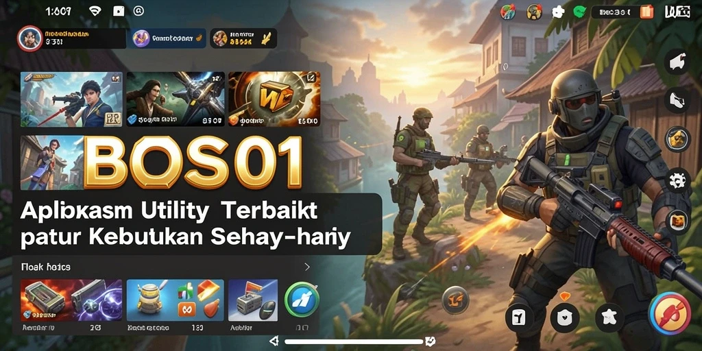 Screenshot utama BOS01 yang menunjukkan fitur catatan dan pengingat.