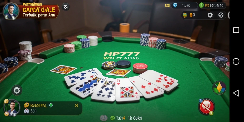 Tampilan gameplay seru HP777 saat bermain Gaple.