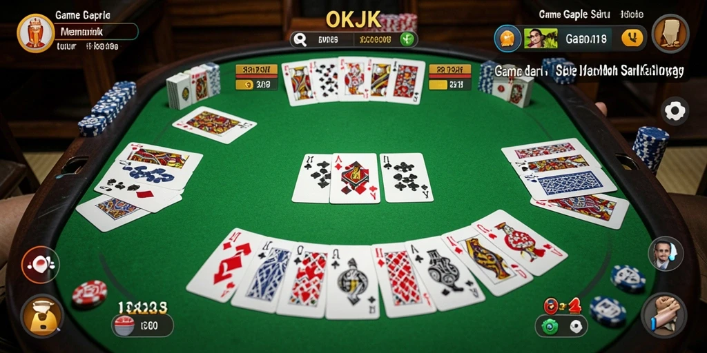 Tampilan gameplay Gaple yang seru dan interaktif di OKJK.