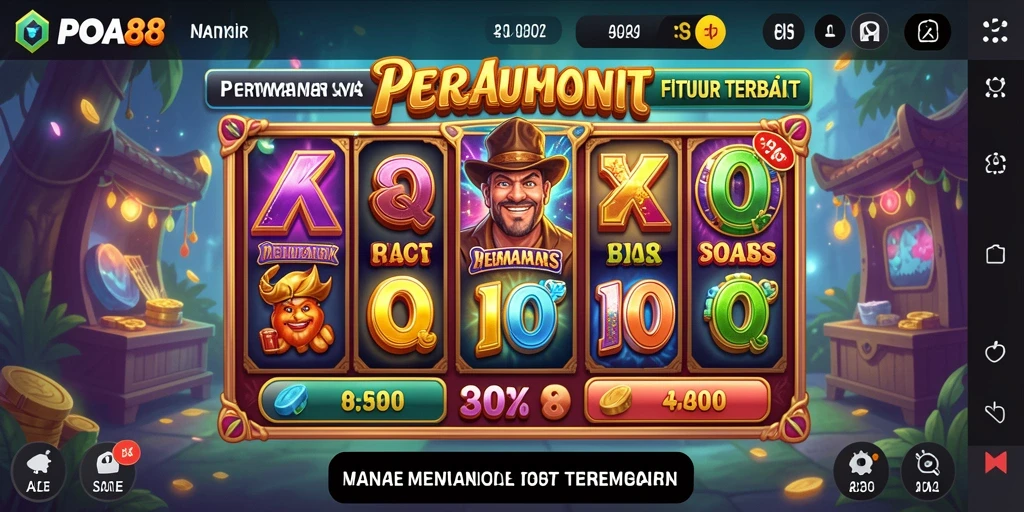 Tampilan gameplay utama POA88 yang penuh warna dan menarik.