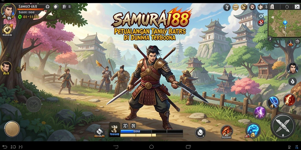 Screenshot gameplay SAMURAI88 menampilkan dunia terbuka yang memukau.