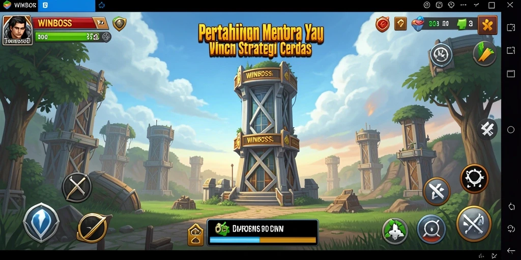Tampilan seru gameplay Tower Defense di WINBOSS.